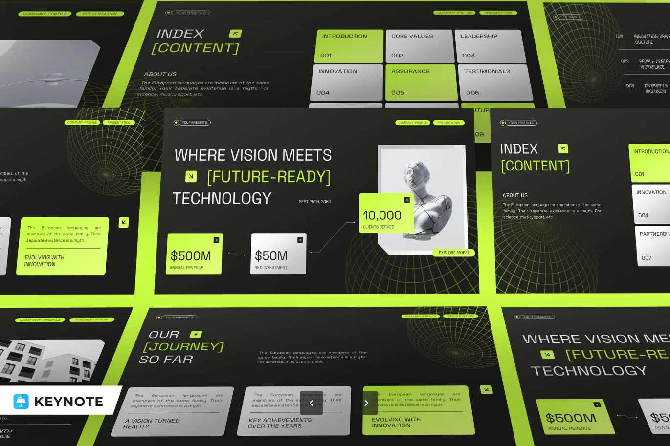 绿色环保现代简约企业画册PPT模板高端商务风公司简介Green Modern Company Profile 010-演示喵HUB