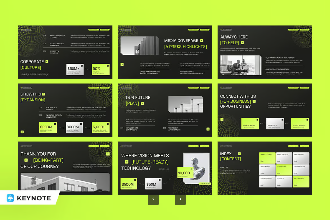 绿色环保现代简约企业画册PPT模板高端商务风公司简介Green Modern Company Profile 010-演示喵HUB