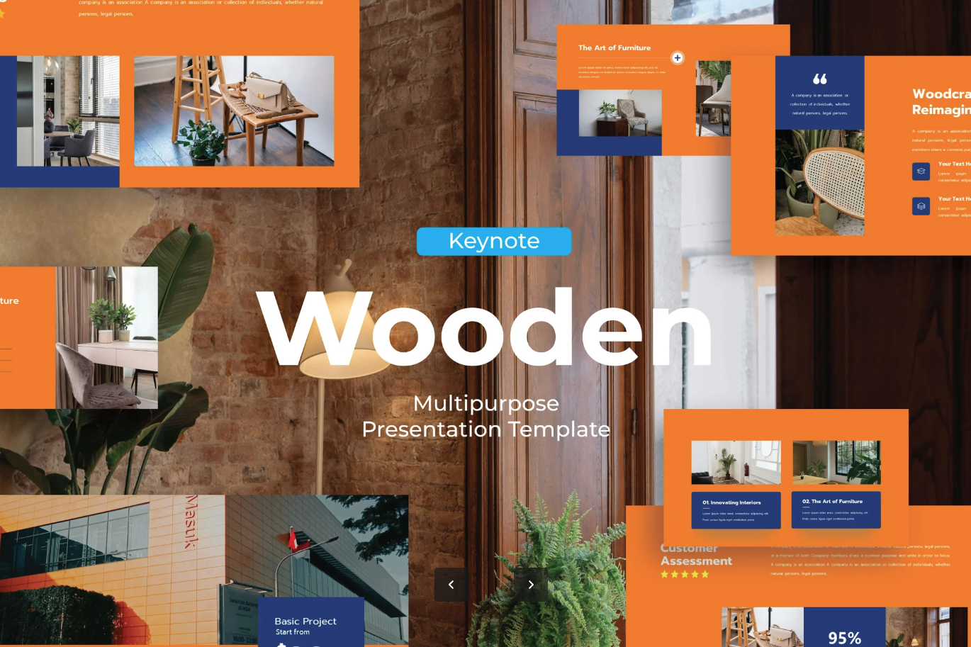 高端商务风木纹Keynote模板 苹果专用PPT设计 可编辑图表年终汇报Wooden - Keynote Template-演示喵HUB