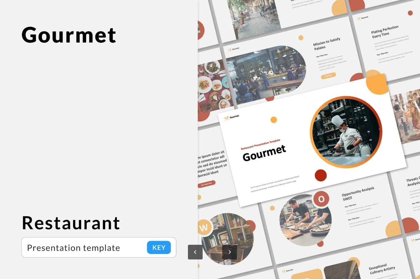 高端餐饮美食Keynote模板可编辑餐厅商业计划书PPT设计Gourmet - Restaurant Keynote Template-演示喵HUB