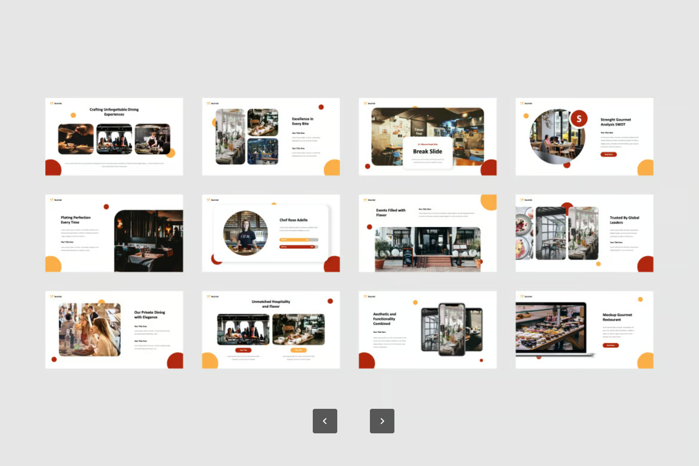 高端餐饮美食Keynote模板可编辑餐厅商业计划书PPT设计Gourmet - Restaurant Keynote Template-演示喵HUB