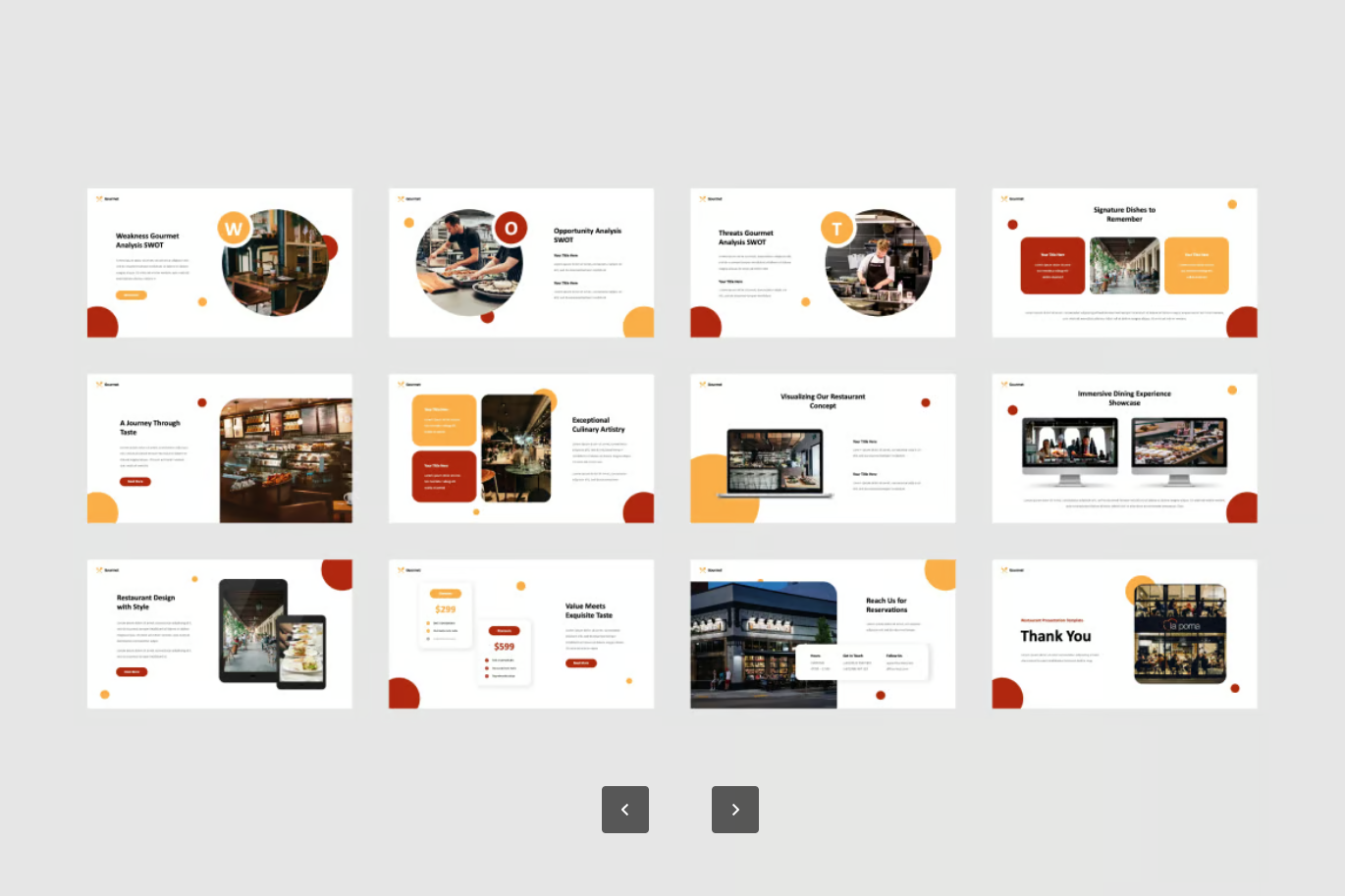 高端餐饮美食Keynote模板可编辑餐厅商业计划书PPT设计Gourmet - Restaurant Keynote Template-演示喵HUB