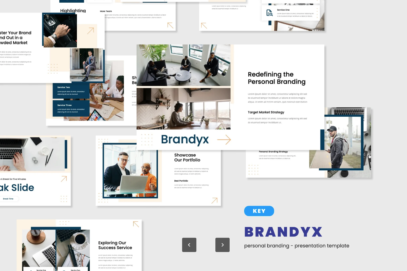 Brandyx高端商务风PPT模板 可编辑品牌设计Keynote 演讲汇报职场必备Brandyx - Personal Branding Keynote Template-演示喵HUB