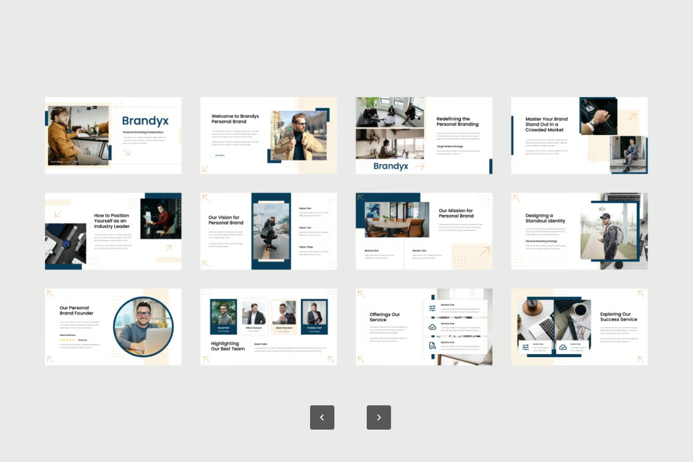 Brandyx高端商务风PPT模板 可编辑品牌设计Keynote 演讲汇报职场必备Brandyx - Personal Branding Keynote Template-演示喵HUB