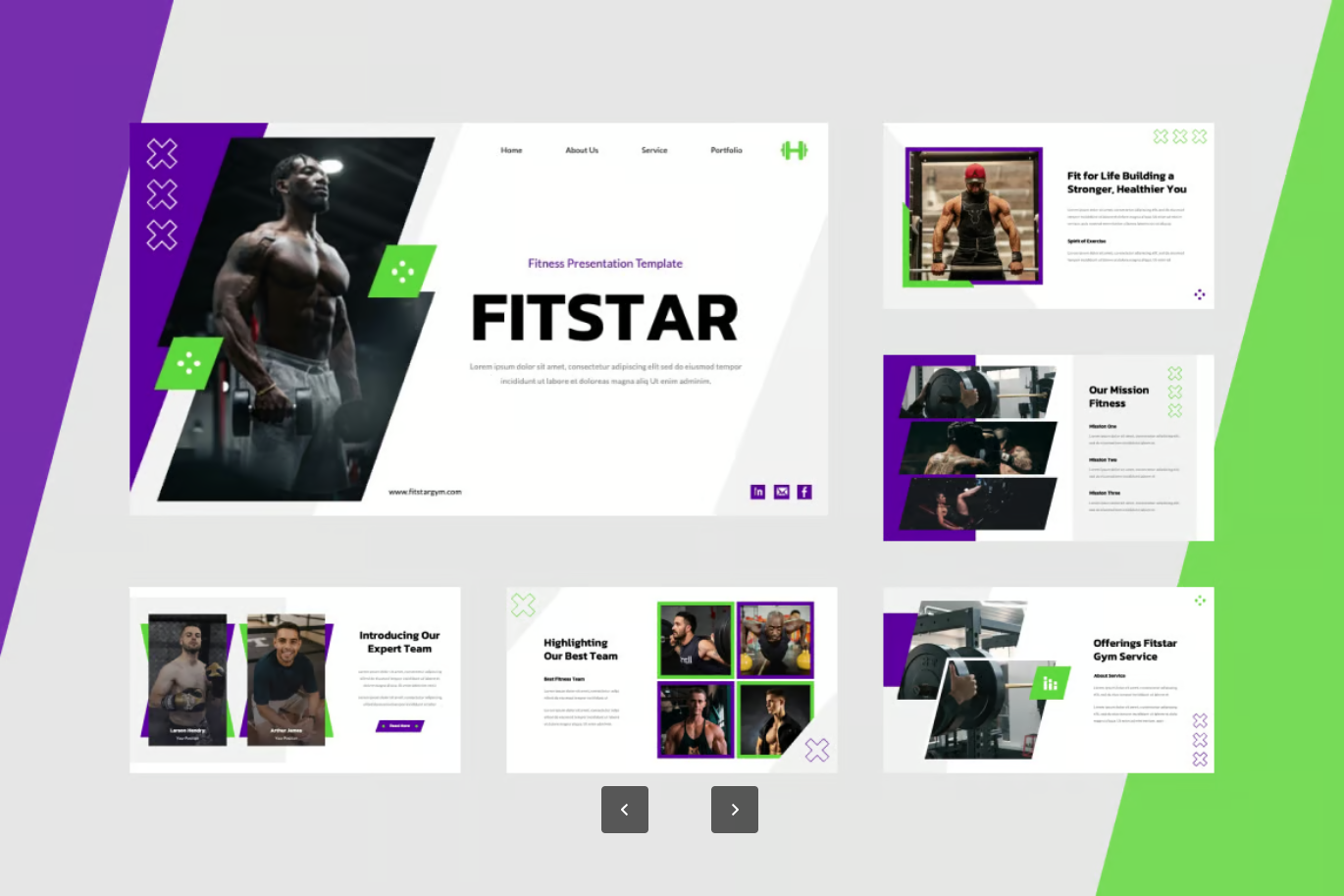 健身PPT Keynote模板30页可编辑一键套用高端动态设计Fitstar - Fitness Keynote Template-演示喵HUB