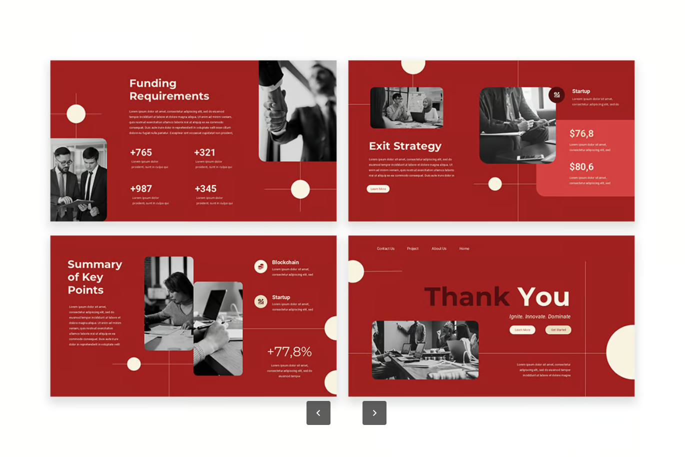 可编辑红色创业风商务PPT模板2025高端大气演示文稿Red Startup Business-演示喵HUB