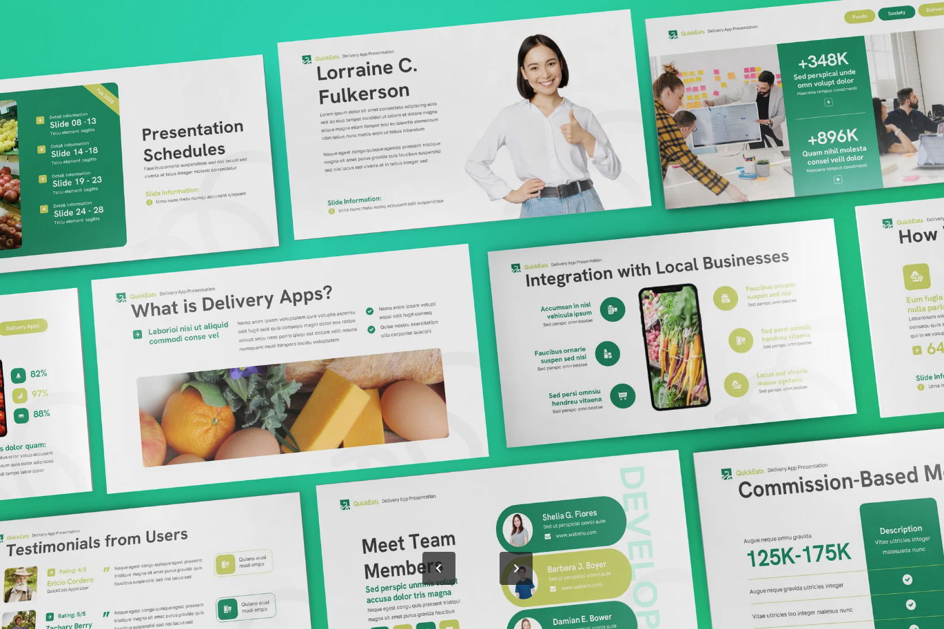 美食餐饮Keynote模板高端商务风PPT可编辑创意简约设计Quickeats - Food Keynote Template-演示喵HUB