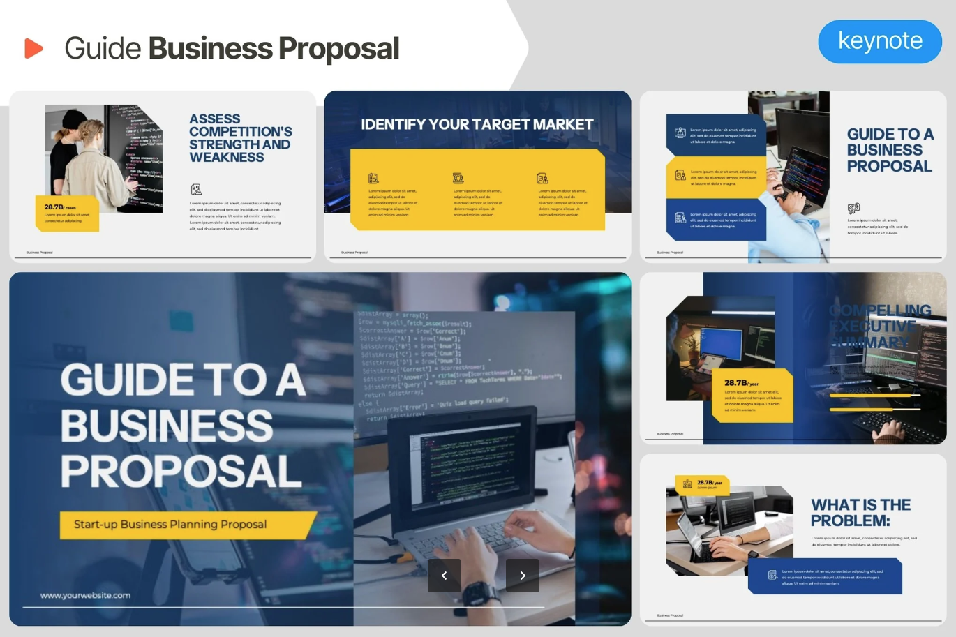 高端商业计划书PPT模板 创业融资路演方案 专业设计可编辑Guide Business Proposal-演示喵HUB