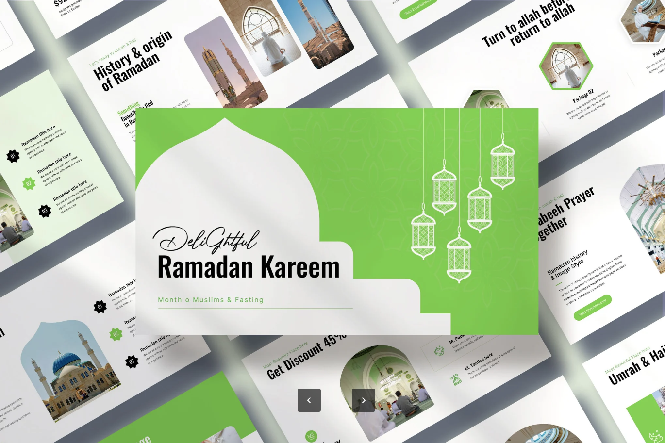 斋月高端PPT模板可编辑2025穆斯林开斋节庆典幻灯片设计素材Ramadan Kareem Presentation-演示喵HUB