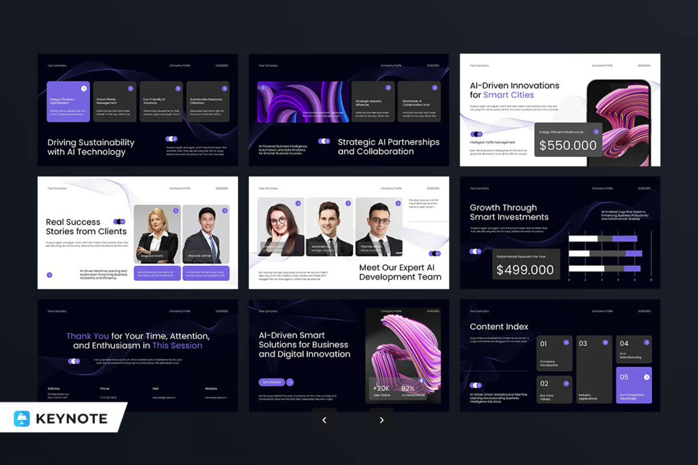 2025黑紫渐变AI科技PPT模板 现代简约商务风高级感设计Black Purple Modern AI Technology 003-演示喵HUB