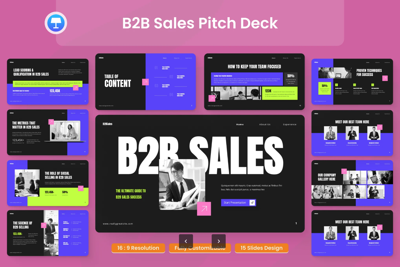 2025新款B2B销售提案PPT模板高端商务可编辑含动态图表B2B Sales Pitch Deck Presentation-演示喵HUB