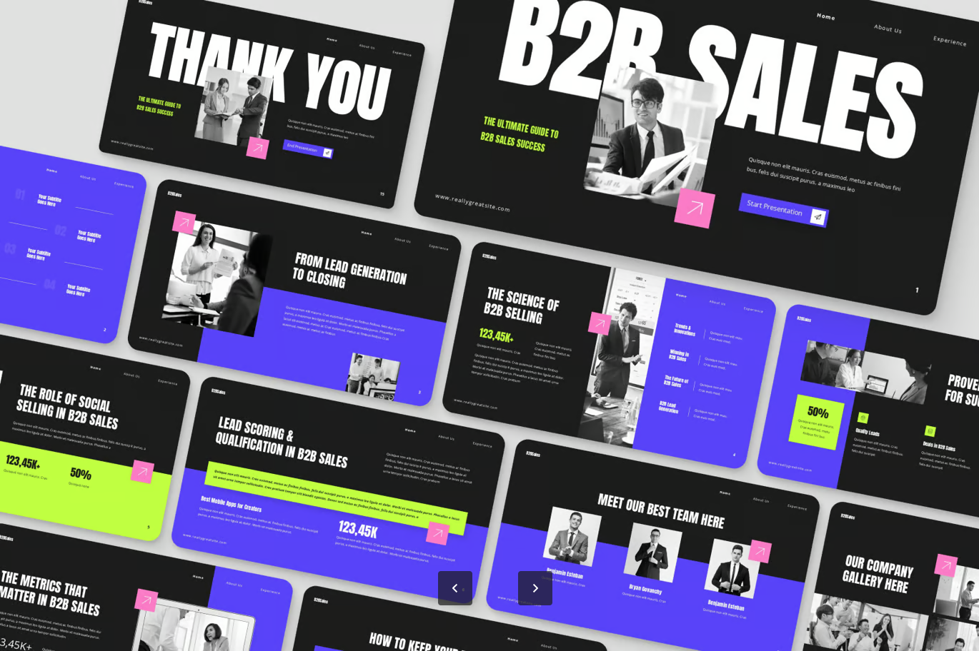 2025新款B2B销售提案PPT模板高端商务可编辑含动态图表B2B Sales Pitch Deck Presentation-演示喵HUB