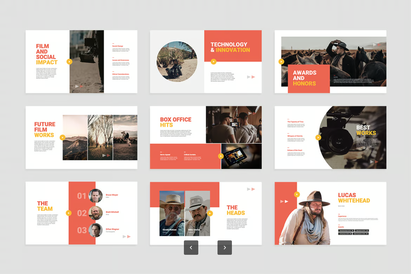 电影风高级感PPT模板创意设计商务演示动态特效可编辑Film Movie Presentation Keynote Template-演示喵HUB