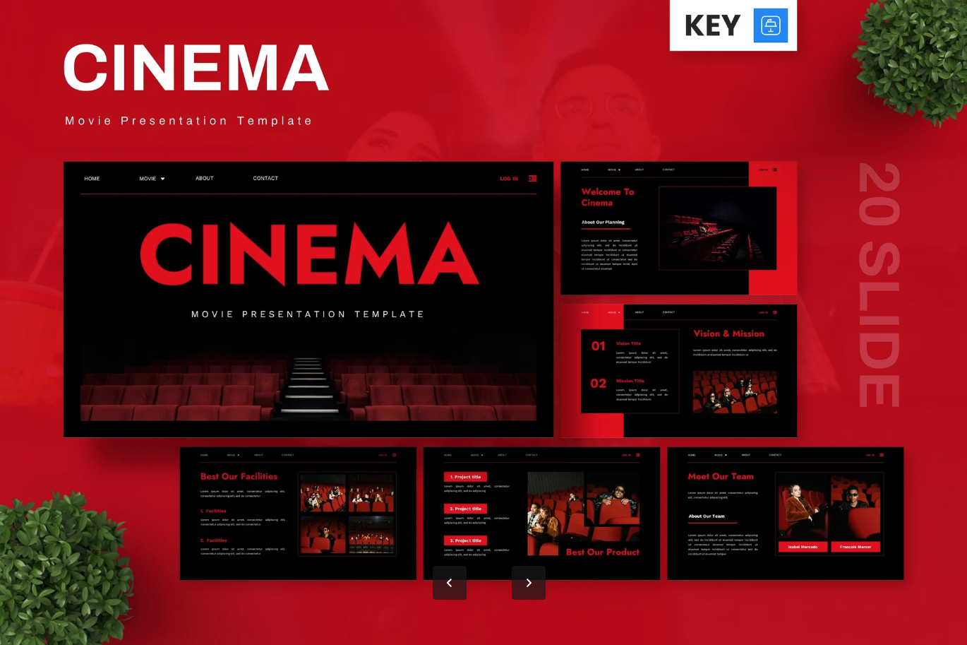 4K画质电影风Keynote模板苹果专用影视级动态特效高端商务PPTCinema - Movie Keynote Templates-演示喵HUB