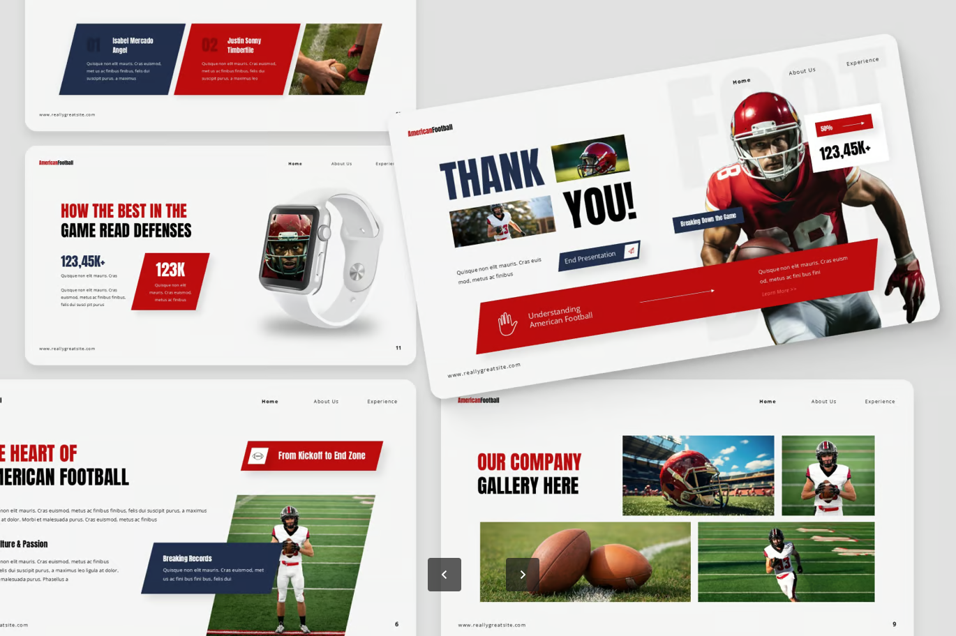 美式橄榄球PPT模板动态动画可编辑商务演示高端设计30页American Football Presentation-演示喵HUB
