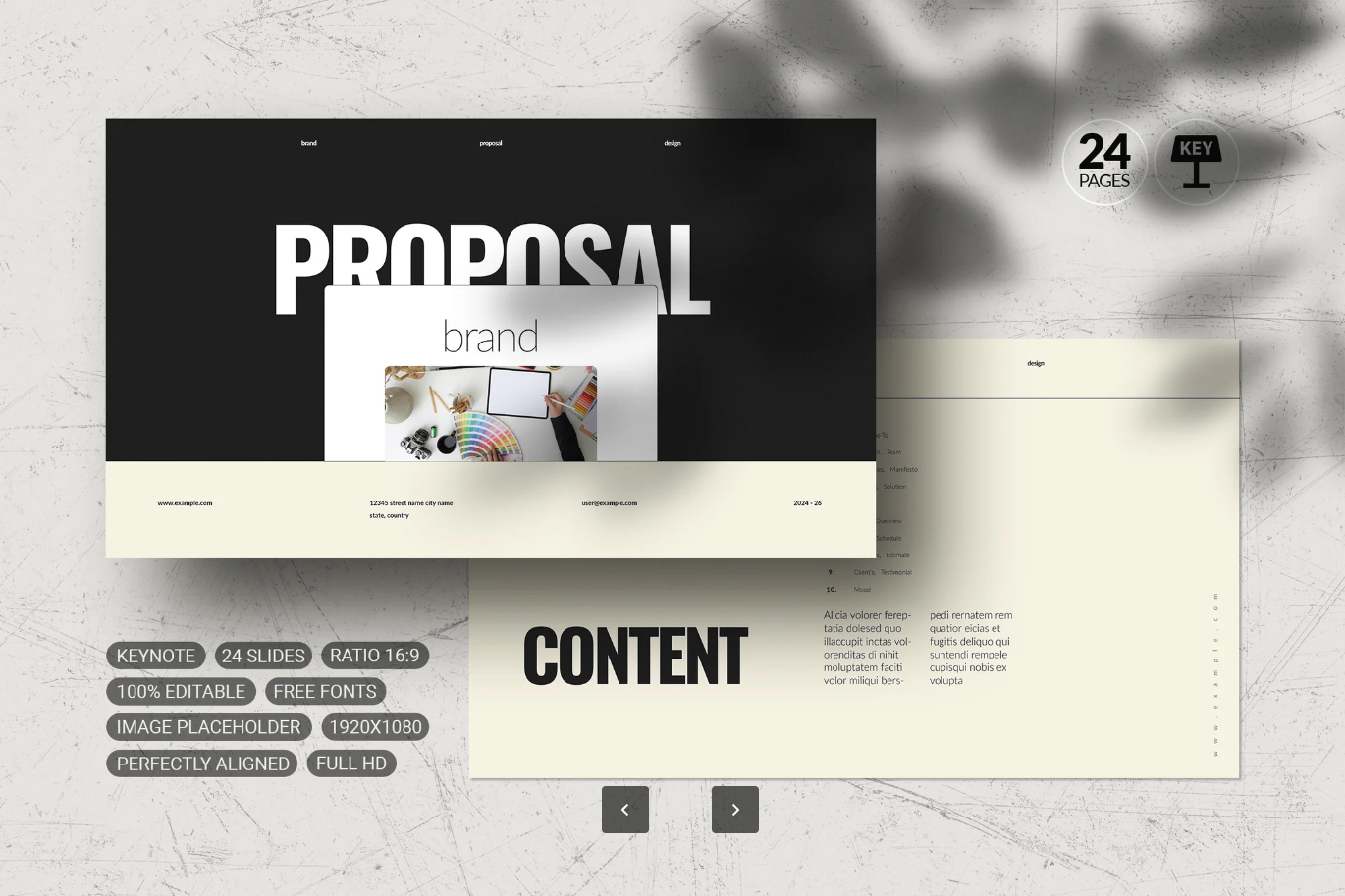 可编辑高端大气品牌提案Keynote模板商业计划书PPT设计创意方案Brand Proposal Template Keynote-演示喵HUB