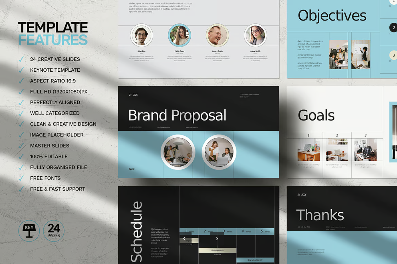 Keynote商业提案PPT模板苹果专用高端大气可编辑企业级设计方案Brand Proposal Template Keynote-演示喵HUB