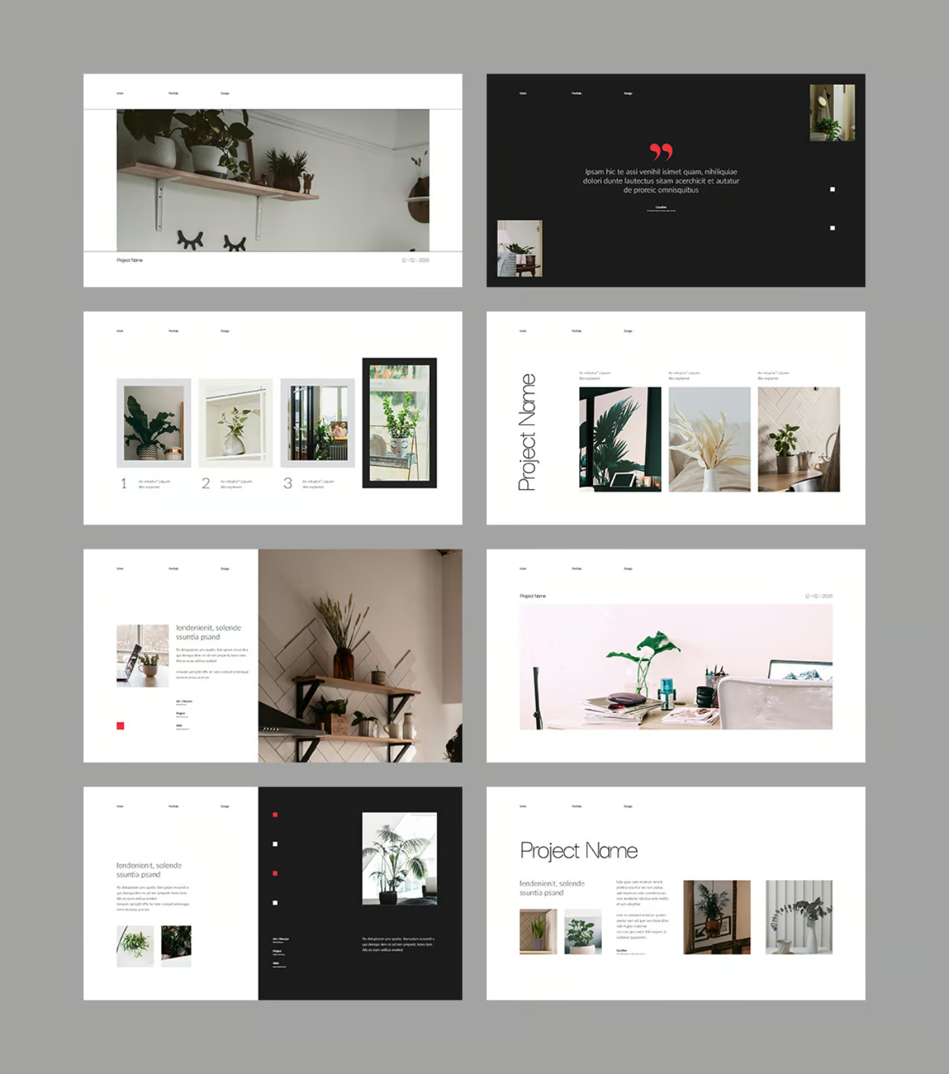 Portfolio专属Keynote模板A4竖版商务风可编辑苹果Mac演示PPT素材Portfolio Template Keynote-演示喵HUB