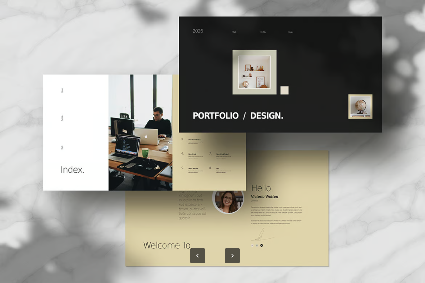 求职必备高端作品集Keynote模板创意简约PPT简历设计职场面试专用Portfolio Keynote Template-演示喵HUB