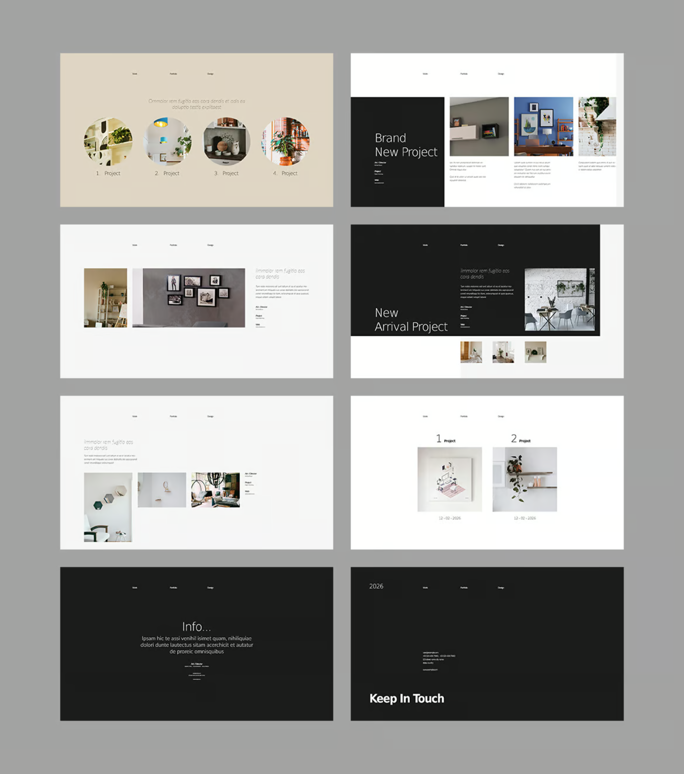 求职必备高端作品集Keynote模板创意简约PPT简历设计职场面试专用Portfolio Keynote Template-演示喵HUB