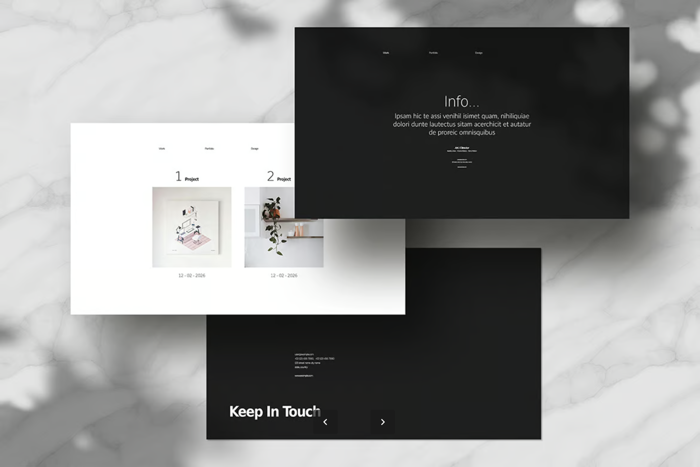 求职必备高端作品集Keynote模板创意简约PPT简历设计职场面试专用Portfolio Keynote Template-演示喵HUB