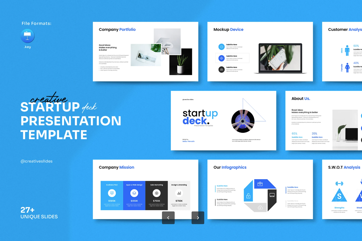 Startup Pitch Deck可编辑商业计划书PPT模板投资人专用极简设计Startup Pitch-Deck Presentation Template-演示喵HUB