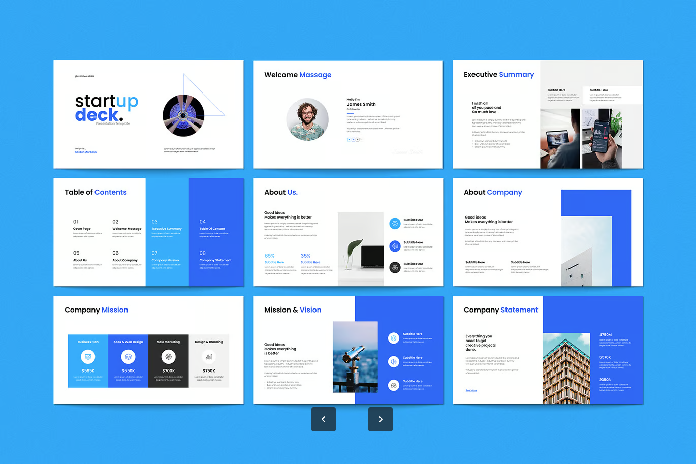 Startup Pitch Deck可编辑商业计划书PPT模板投资人专用极简设计Startup Pitch-Deck Presentation Template-演示喵HUB