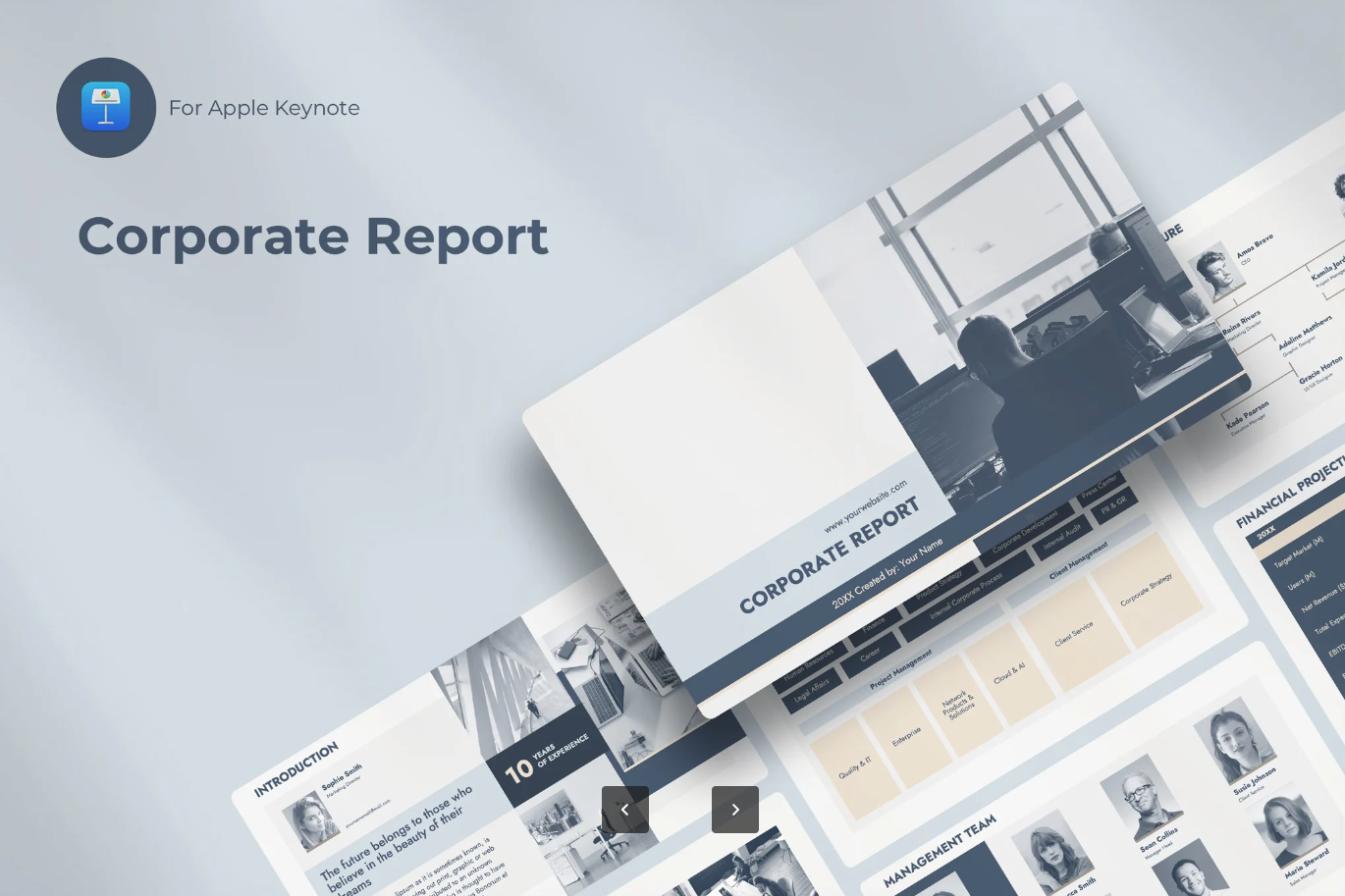 高端商务报告PPT模板 企业年终总结汇报 可编辑动态图表设计Corporate Report Keynote-演示喵HUB