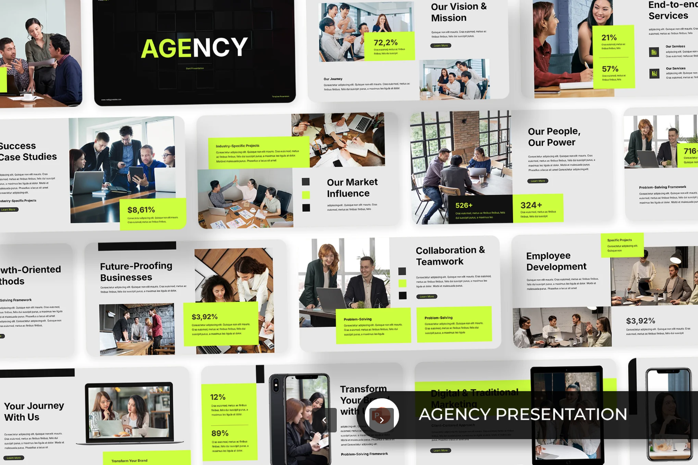 高端商务PPT模板Agency风可编辑企业汇报创意设计Agency Presentation-演示喵HUB
