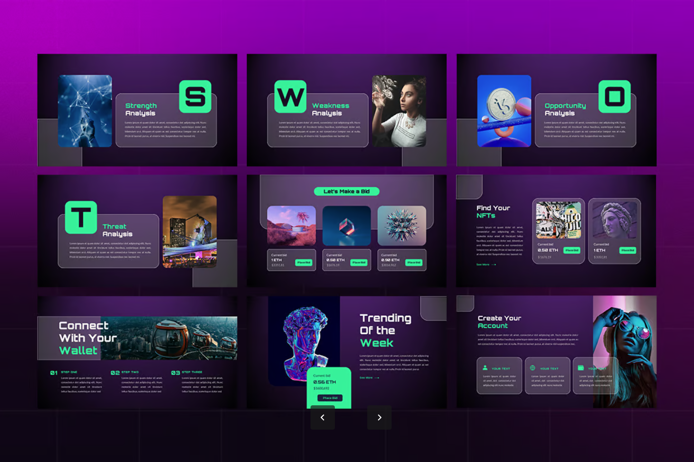 海外NFT元宇宙PPT模板Keynote商业演示高端可编辑设计素材Oversea – NFT Marketplace Keynote Template-演示喵HUB