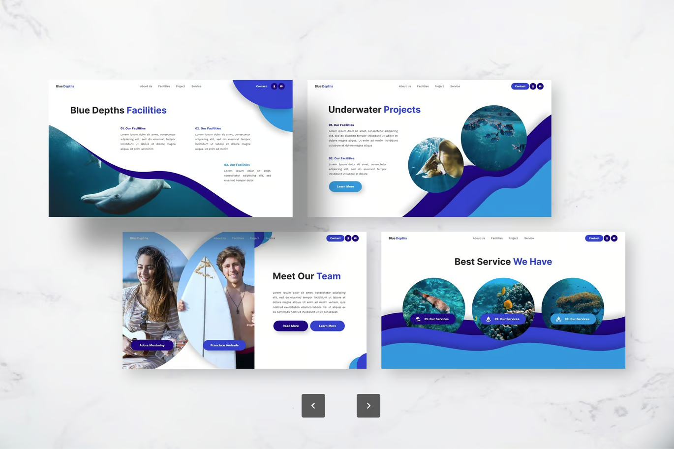 Keynote深海蓝动态PPT模板 商务风可编辑水母动画背景Blue Depths - Underwater Keynote Templates-演示喵HUB