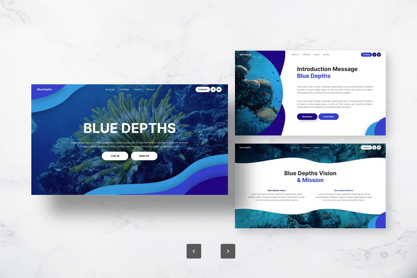 Keynote深海蓝动态PPT模板 商务风可编辑水母动画背景Blue Depths - Underwater Keynote Templates-演示喵HUB