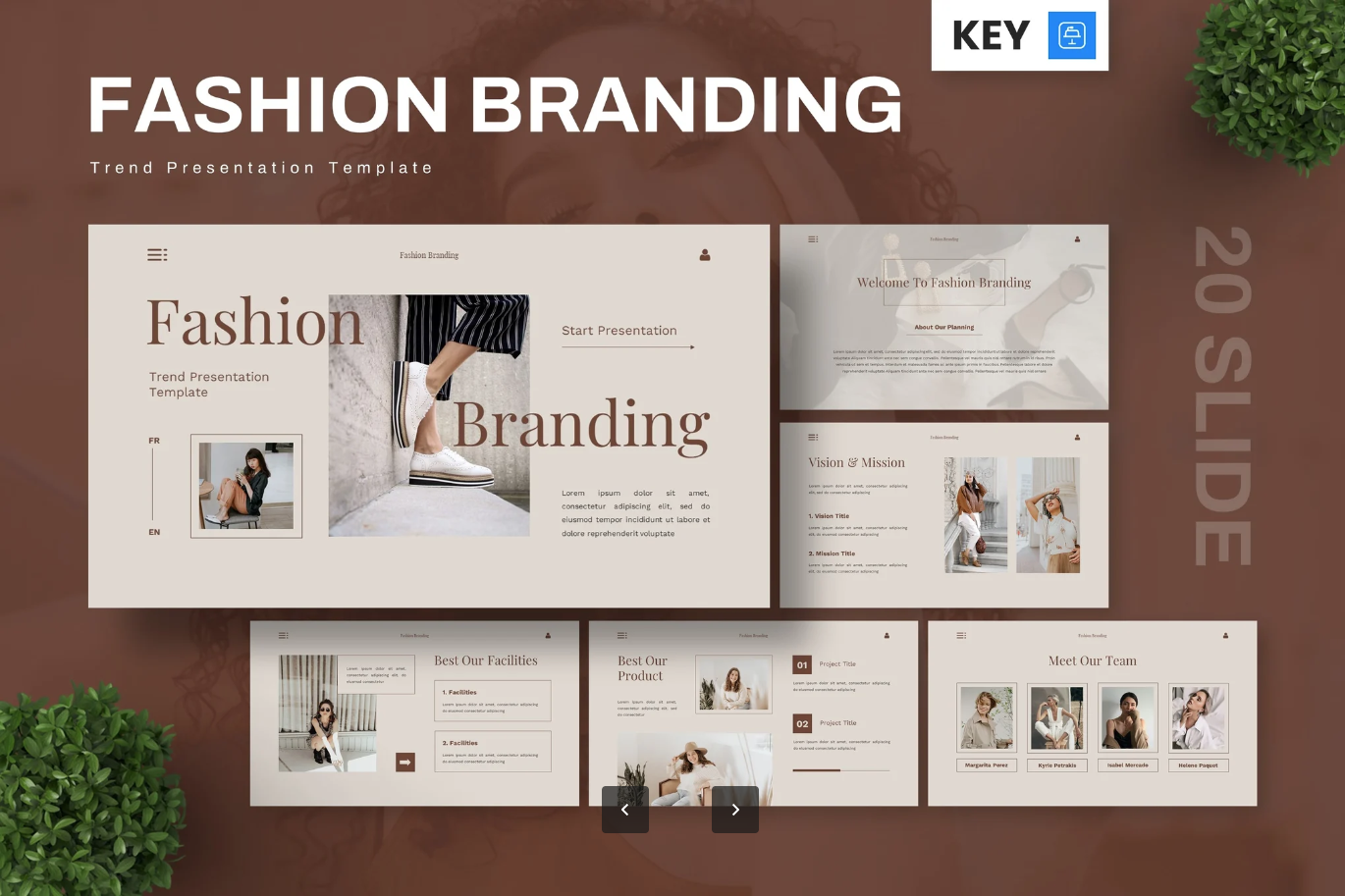 2025高端时尚品牌Keynote模板商务PPT设计创意演示文稿幻灯片Fashion Branding - Trend Keynote Templates-演示喵HUB