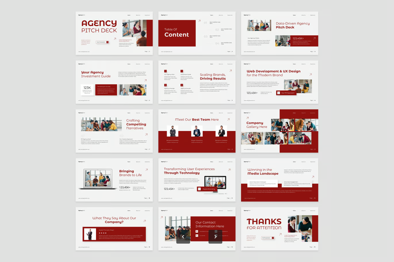 高端商务PPT模板企业路演提案可编辑简约大气动态设计Agency Pitch DeckAgency Pitch Deck Presentation-演示喵HUB