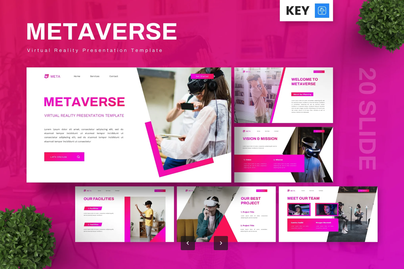 元宇宙VR Keynote模板4K高清科技感虚拟现实商务演示PPT动态特效Metaverse - Virtual Reality Keynote Templates-演示喵HUB