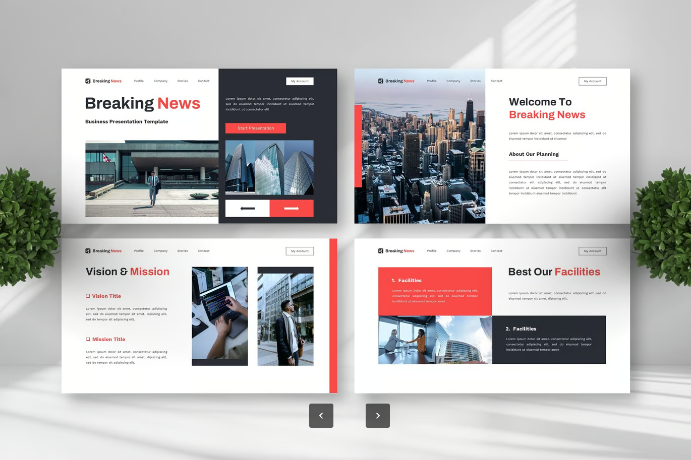2025高端商务Keynote模板苹果专用发布会新闻风企业演示PPT设计Breaking News - Business Keynote Templates-演示喵HUB
