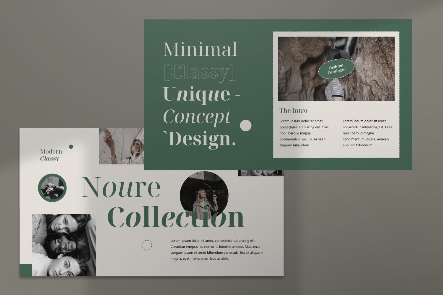 K0433 超现代独特艺术复古莫兰迪色系轻奢风格多用途Keynote模板 Noure Fashion Keynote Presentation-演示喵HUB