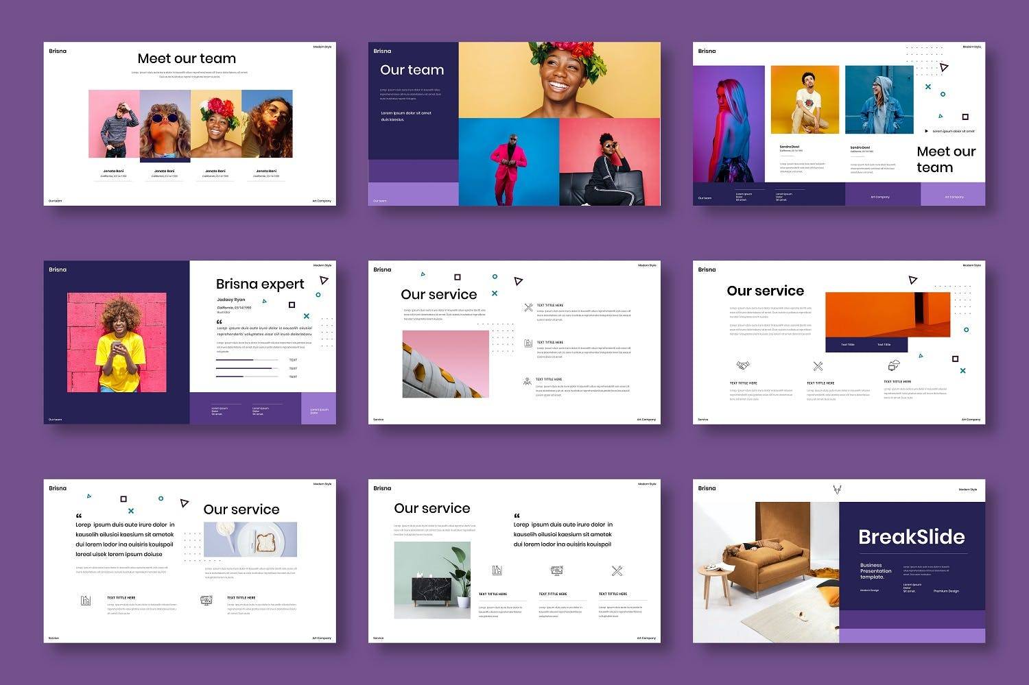K0434 创意多通途明亮商业公司摄影作品集Keynote模板 Brisna – Business Keynote Template-演示喵HUB