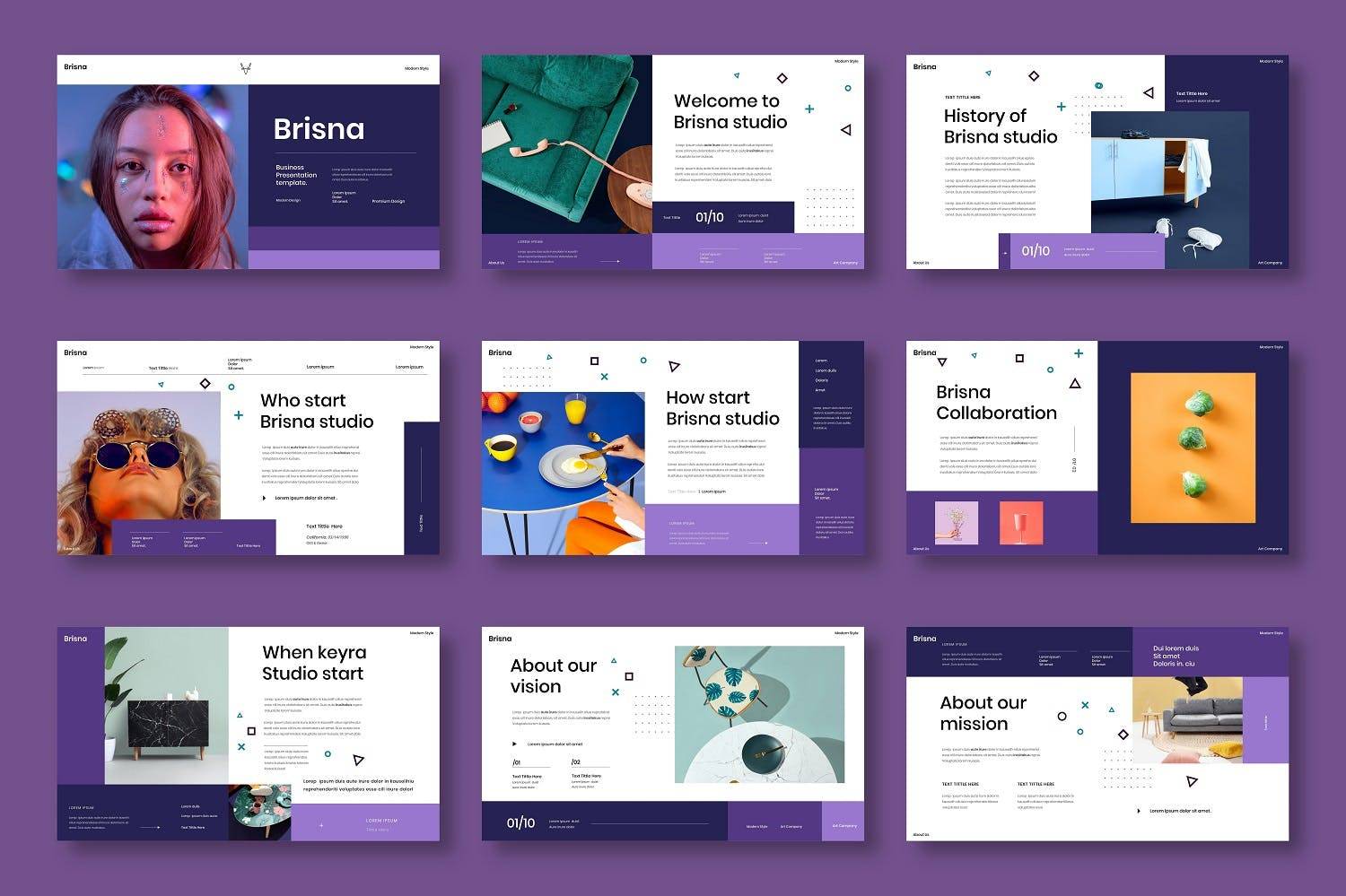K0434 创意多通途明亮商业公司摄影作品集Keynote模板 Brisna – Business Keynote Template-演示喵HUB