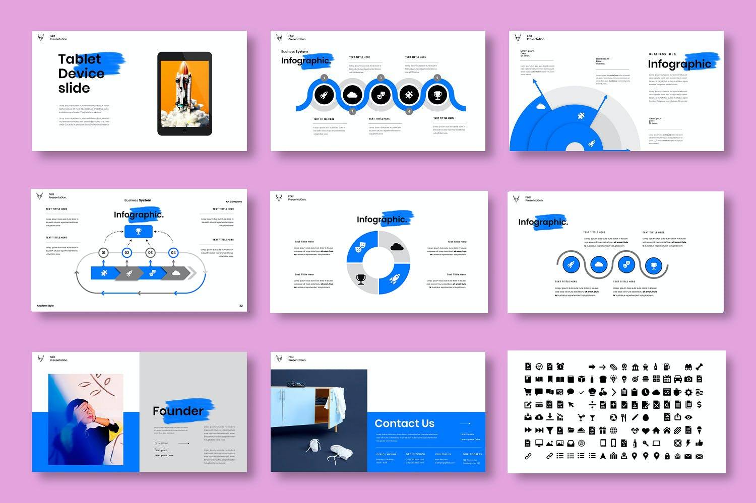 K0437 多用途个人作品集商业公司简介摄影宣传Keynote模板 Faiz – Business Keynote Template-演示喵HUB