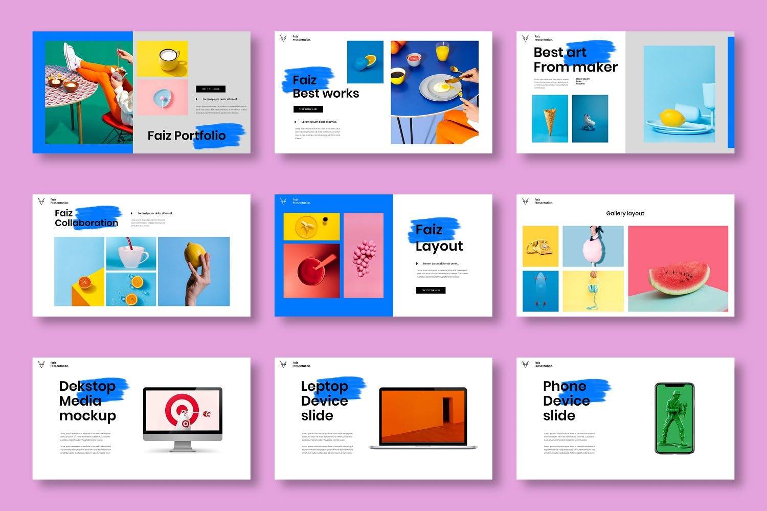 K0437 多用途个人作品集商业公司简介摄影宣传Keynote模板 Faiz – Business Keynote Template-演示喵HUB