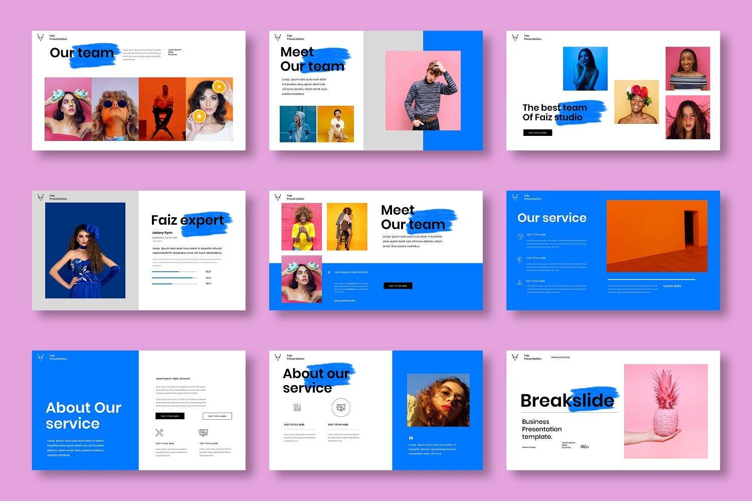K0437 多用途个人作品集商业公司简介摄影宣传Keynote模板 Faiz – Business Keynote Template-演示喵HUB