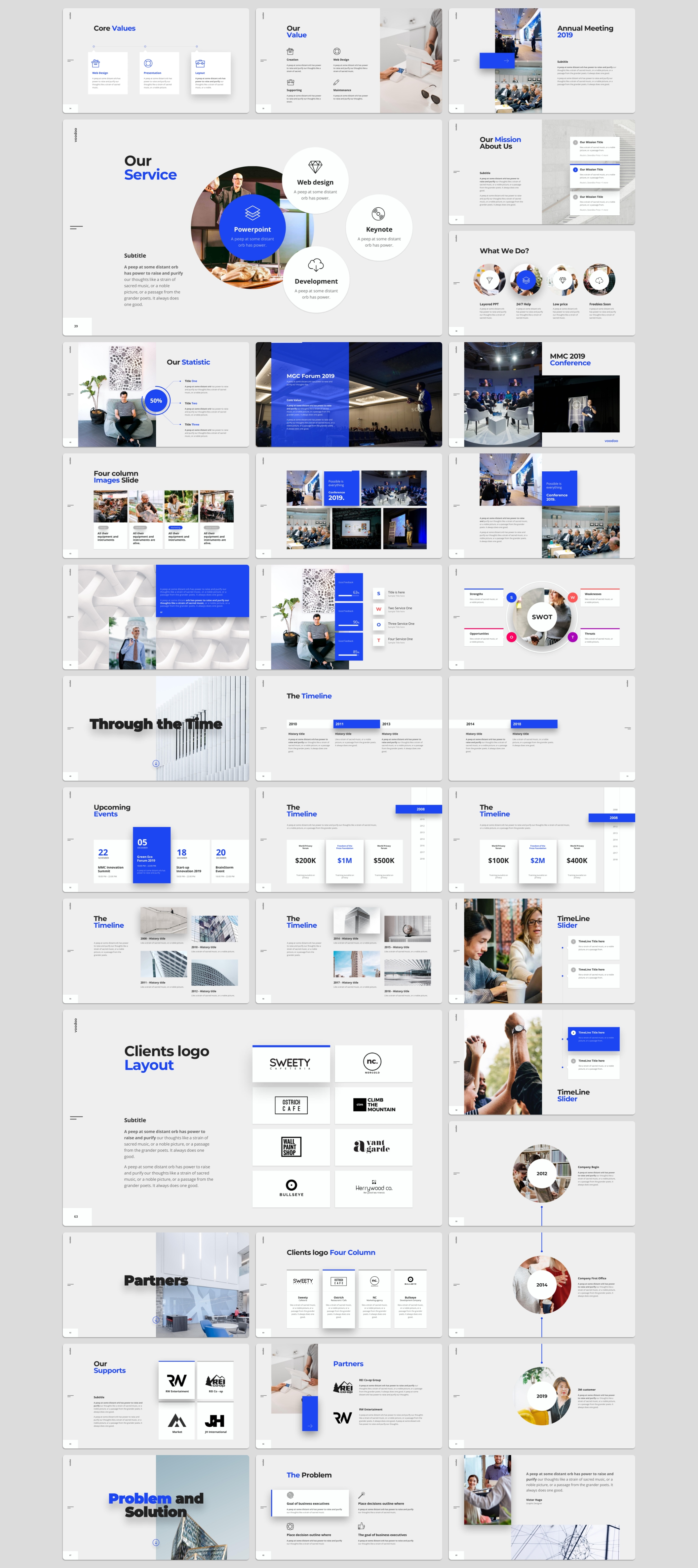 K0440 工作汇报信息图表ppt+Keynote模板年终总结商务演示文稿下载 Voodoo Templates-演示喵HUB