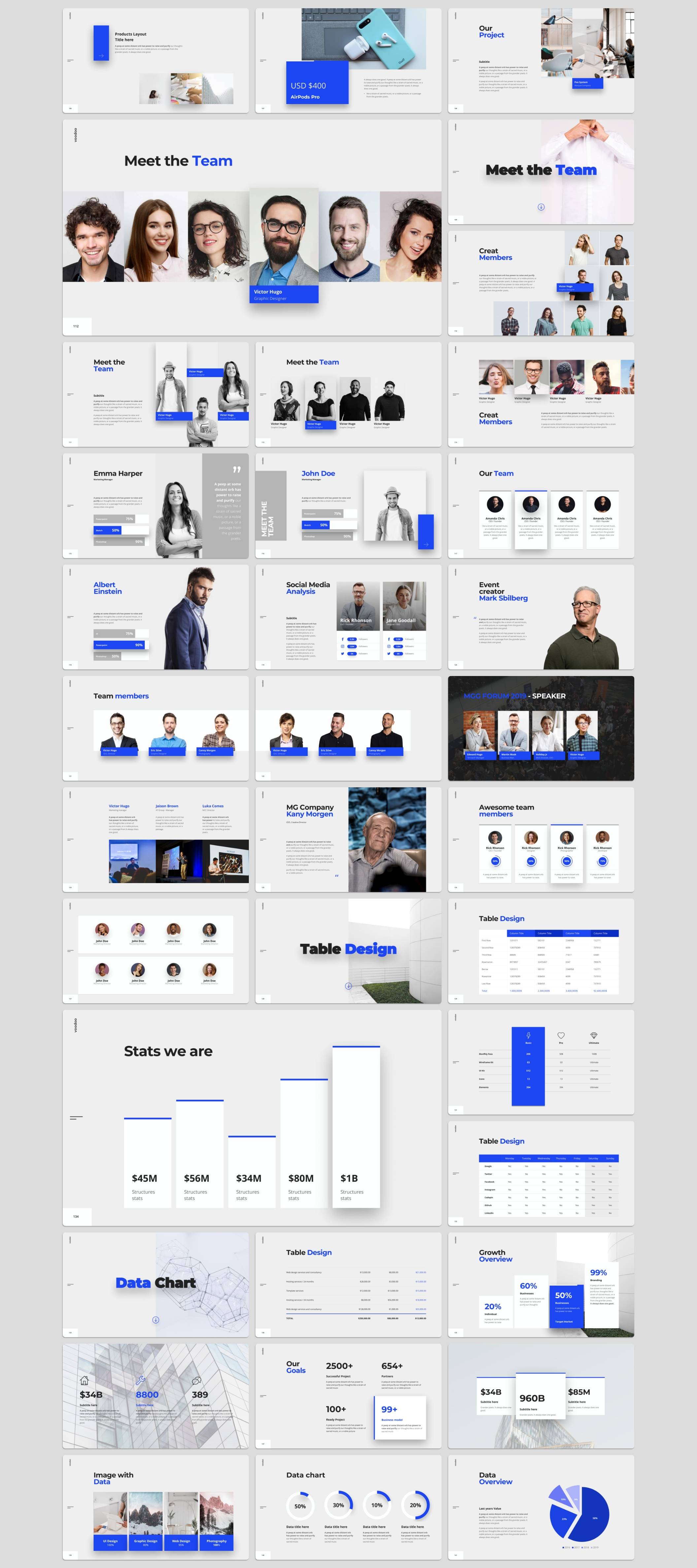 K0440 工作汇报信息图表ppt+Keynote模板年终总结商务演示文稿下载 Voodoo Templates-演示喵HUB