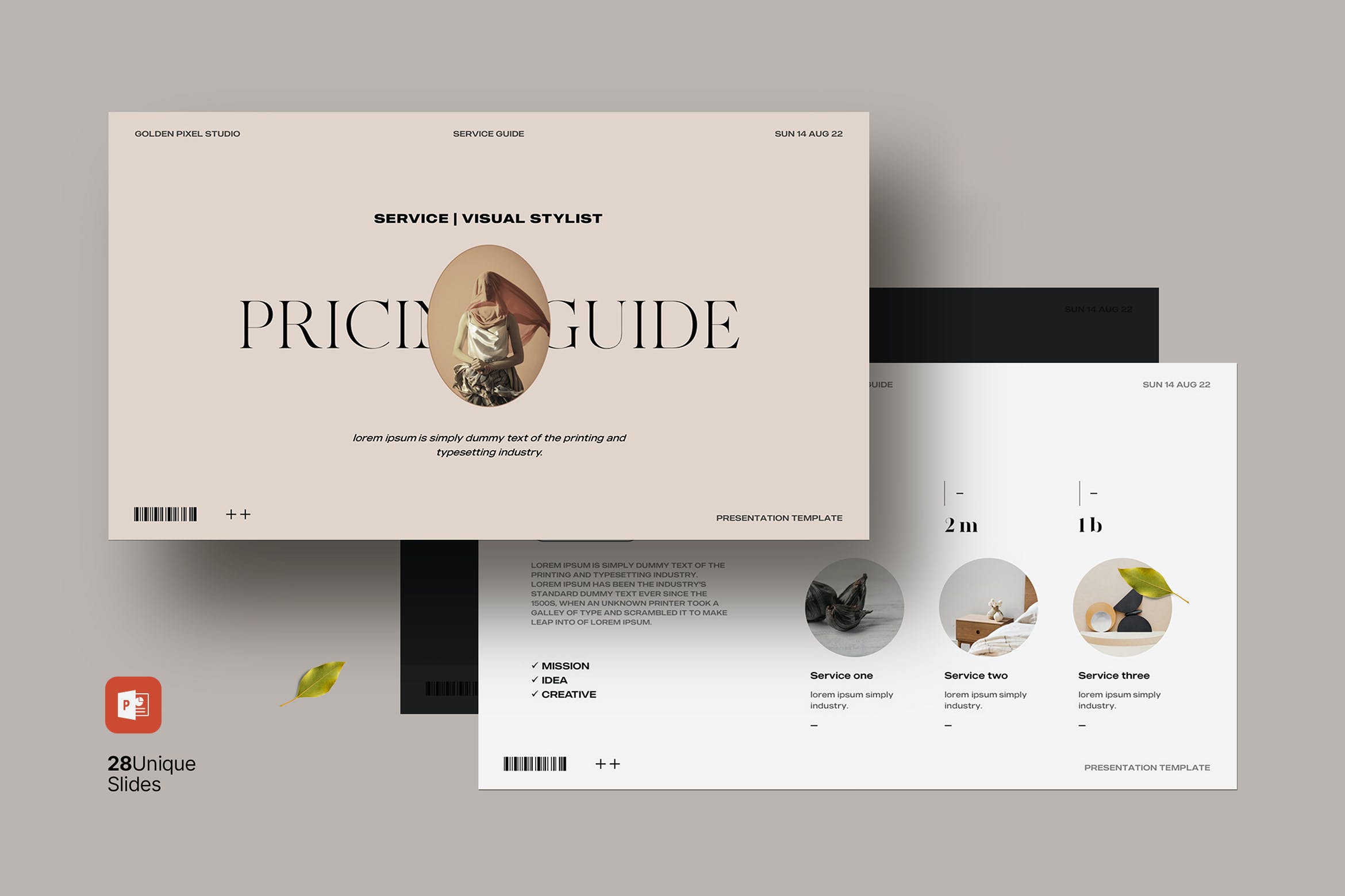K0443 极简时尚品牌介绍推广提案课件作品集公司介绍ppt演示模板 Pricing Strategy Powerpoint Template-演示喵HUB