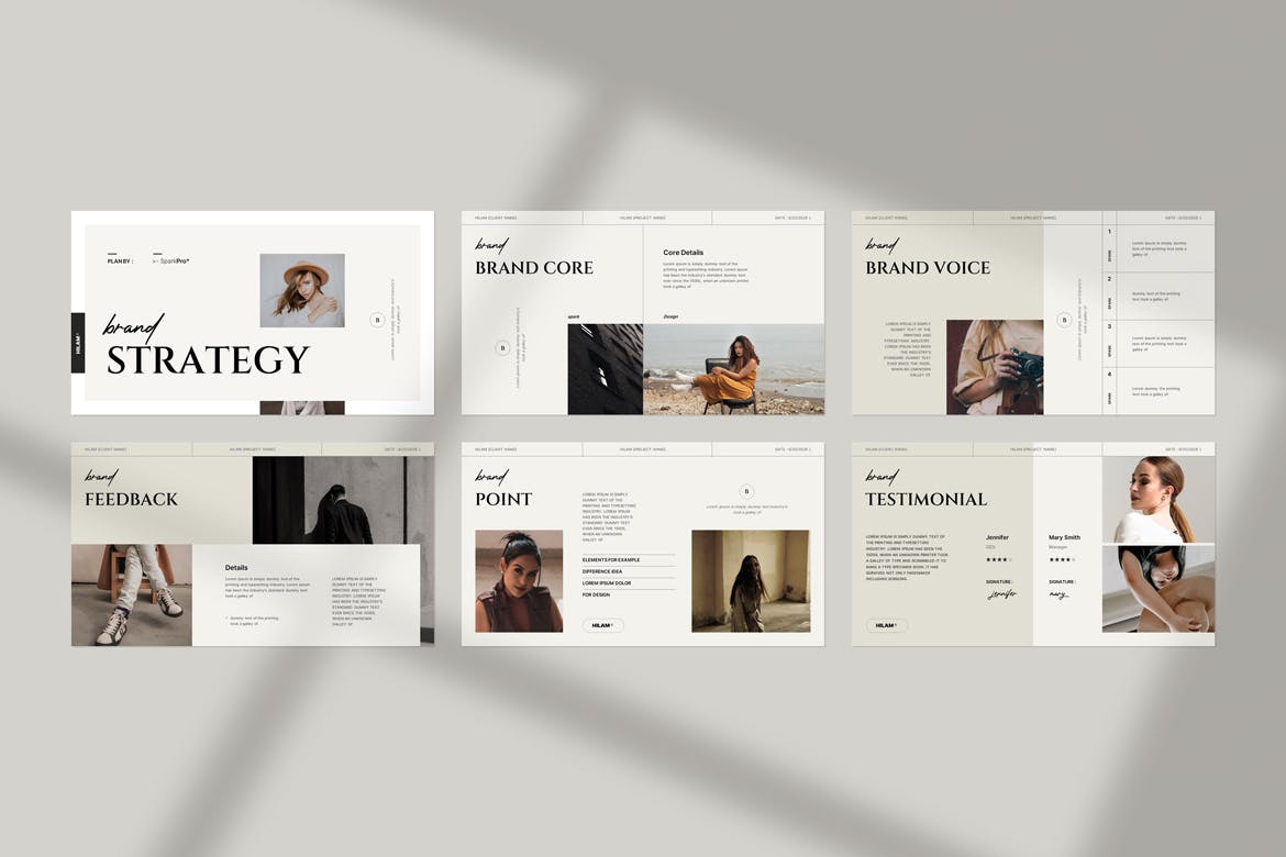 K0450 简洁优雅品牌战略计划发展规划排版PPT+Keynote模版 Brand Strategy Template-演示喵HUB
