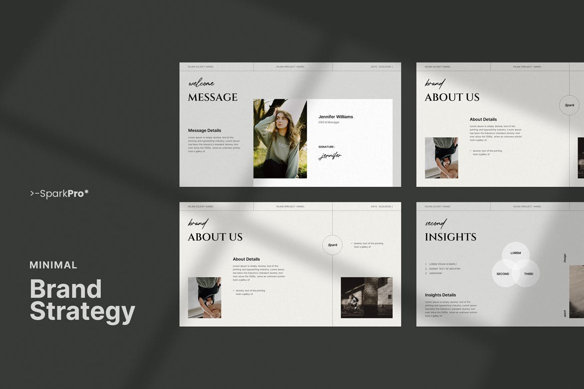 K0450 简洁优雅品牌战略计划发展规划排版PPT+Keynote模版 Brand Strategy Template-演示喵HUB