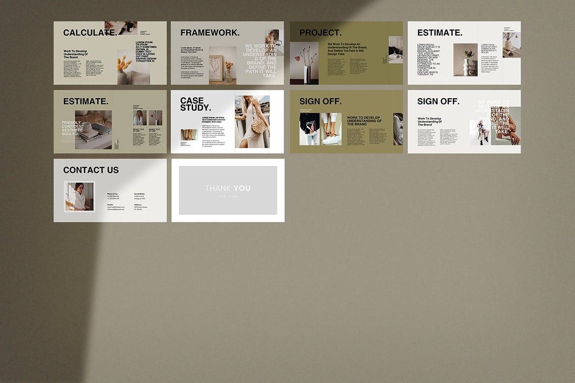 K0453 莫兰迪色系优雅时尚轻奢女性项目品牌介绍Keynote模板 Brand Proposal Keynote Template-演示喵HUB
