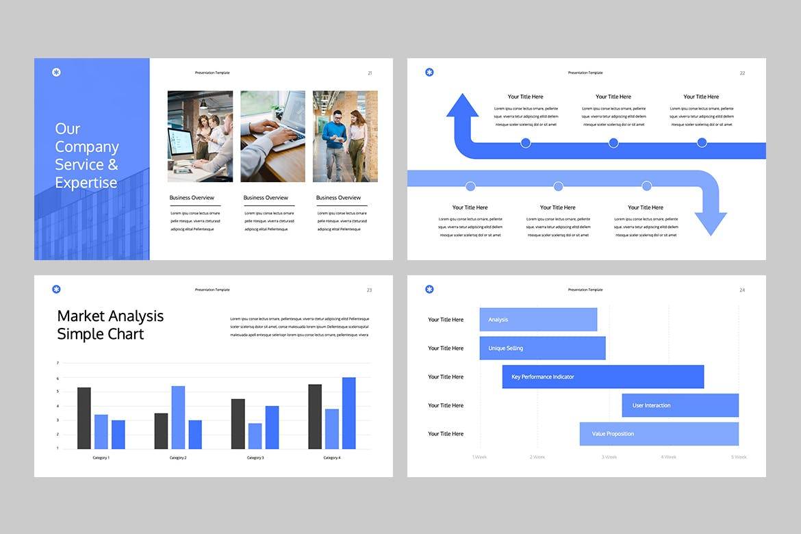 K0454 商务蓝色简洁企业介绍市场调研数据分析报告PPT模版 Business Proposal Powerpoint-演示喵HUB