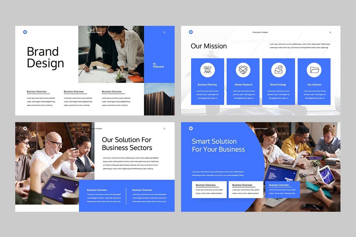 K0454 商务蓝色简洁企业介绍市场调研数据分析报告PPT模版 Business Proposal Powerpoint-演示喵HUB